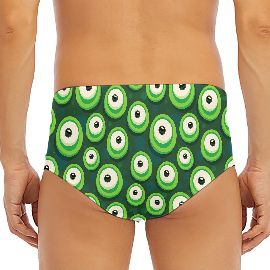 Monster Eyes Pattern Print Men's Triangle Swim Briefs