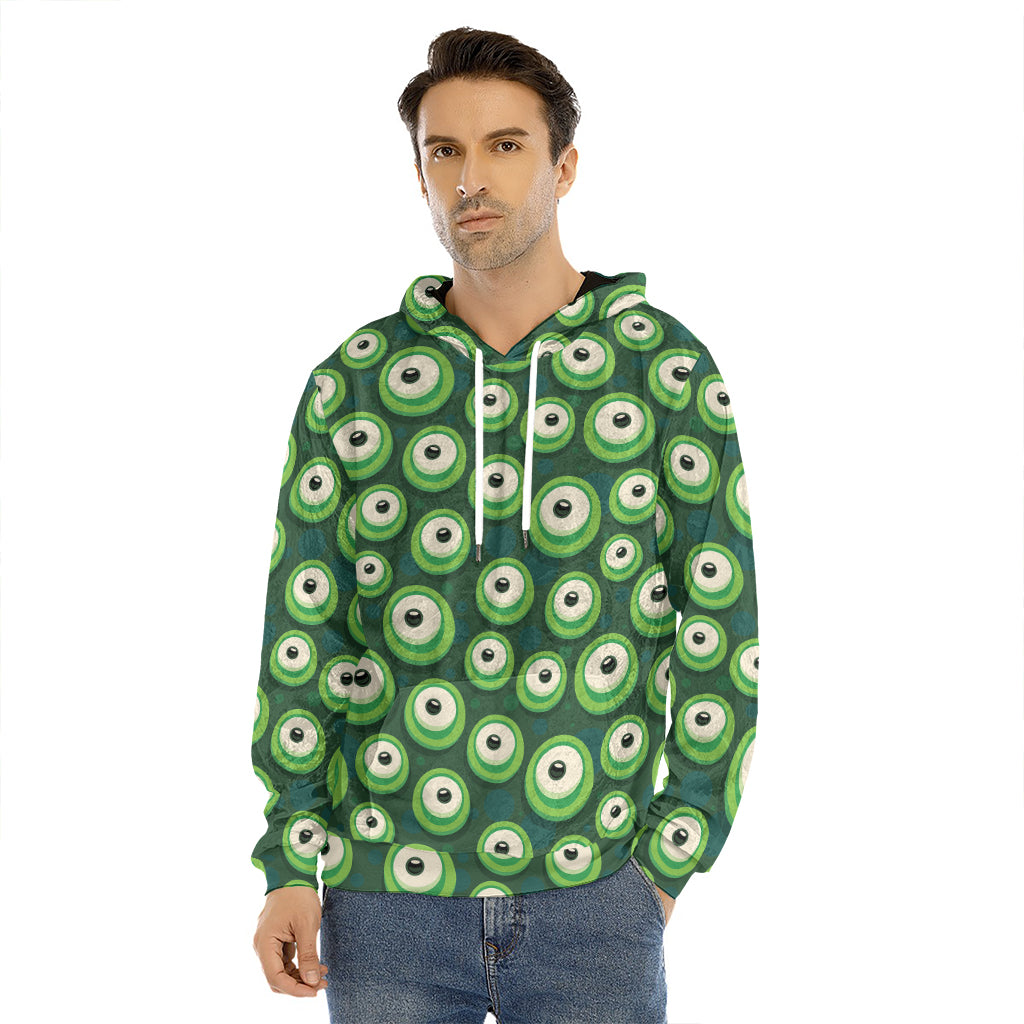 Monster Eyes Pattern Print Men's Velvet Pullover Hoodie