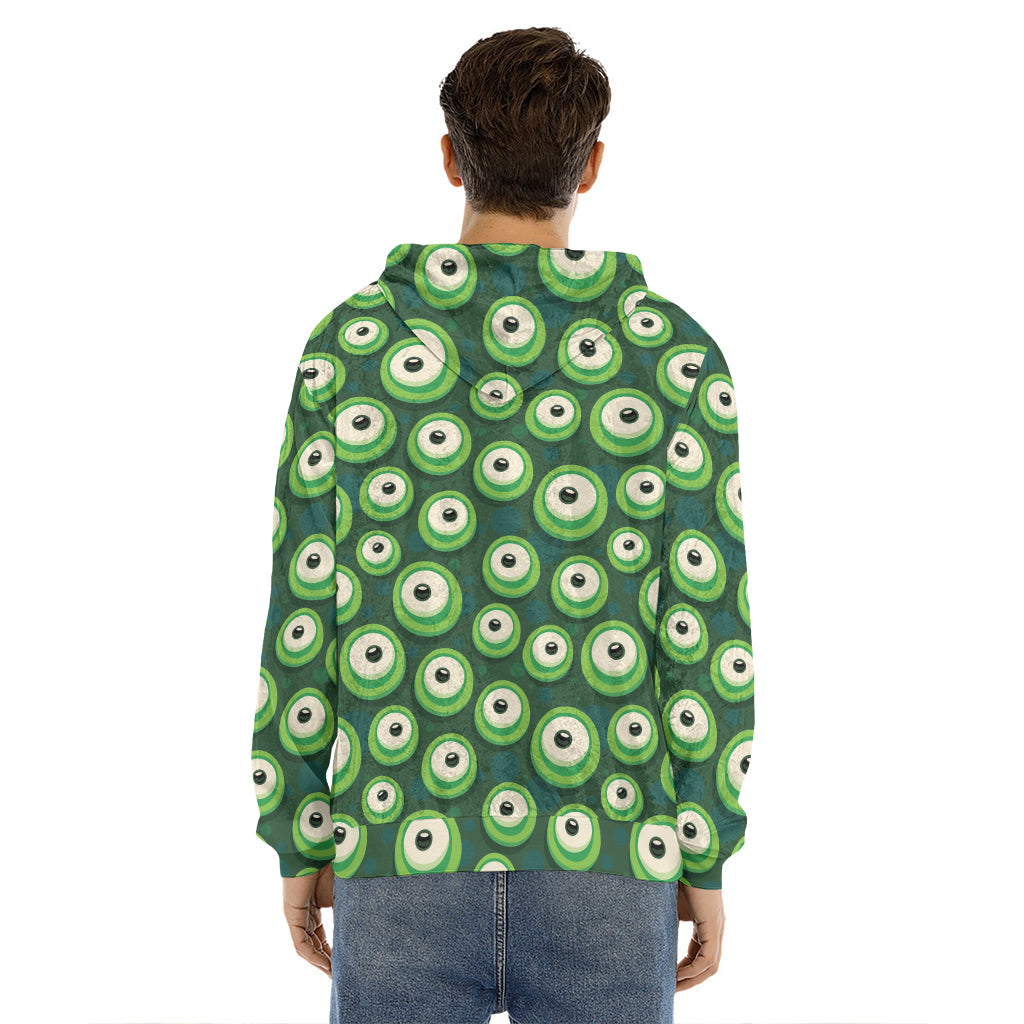 Monster Eyes Pattern Print Men's Velvet Pullover Hoodie