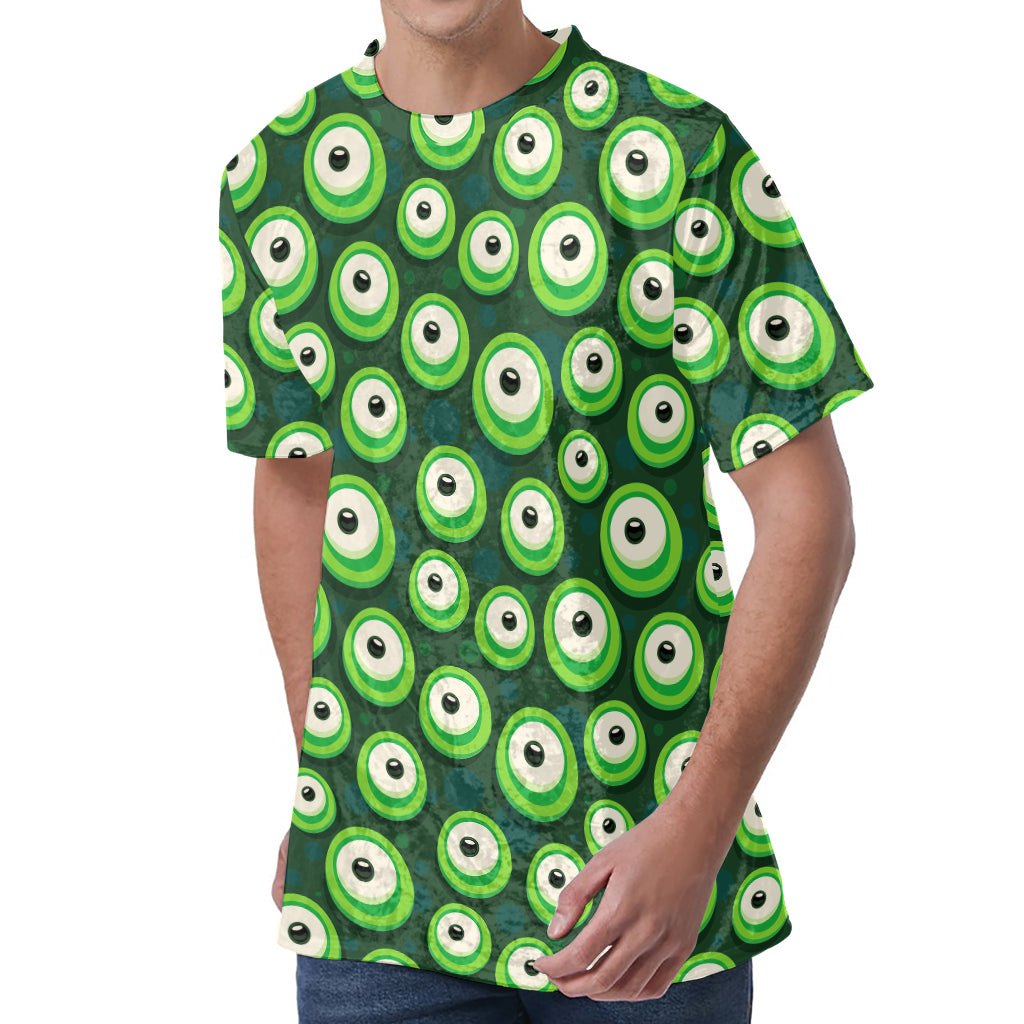 Monster Eyes Pattern Print Men's Velvet T-Shirt