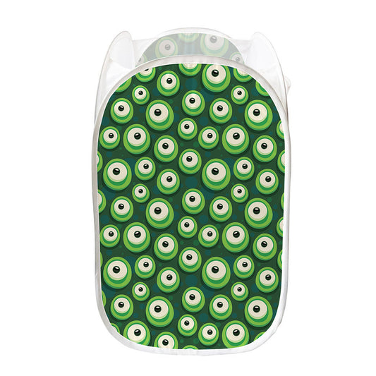 Monster Eyes Pattern Print Mesh Laundry Hamper