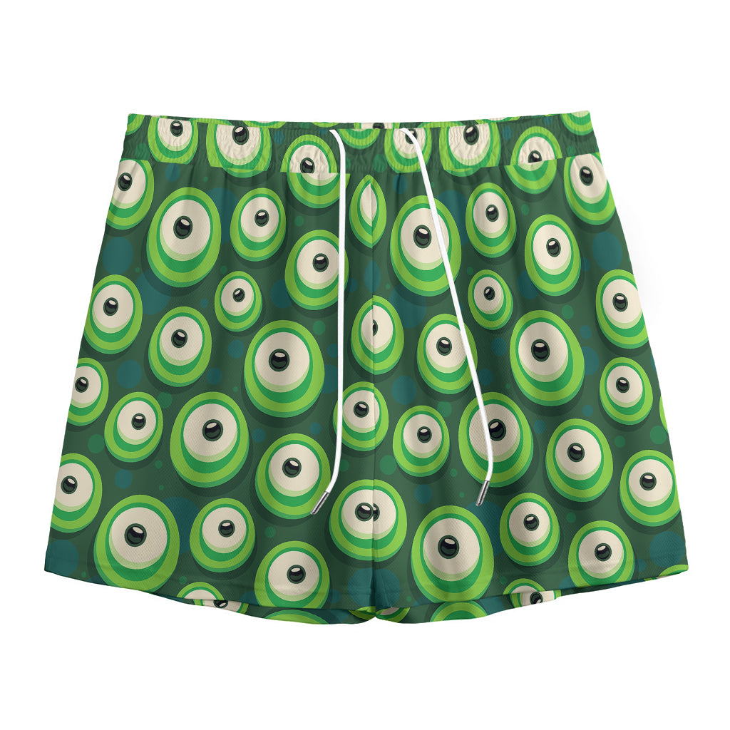 Monster Eyes Pattern Print Mesh Shorts