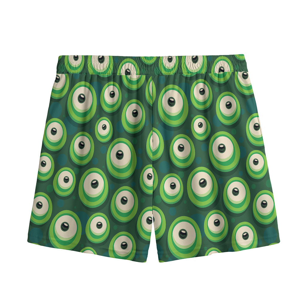 Monster Eyes Pattern Print Mesh Shorts