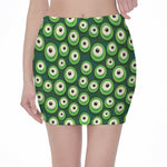 Monster Eyes Pattern Print Pencil Mini Skirt
