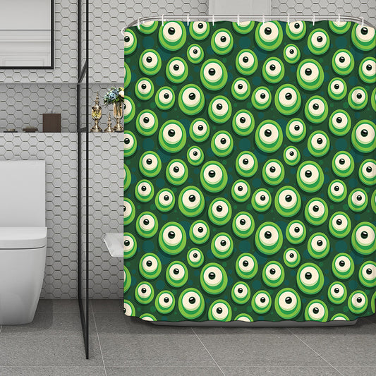 Monster Eyes Pattern Print Polyester Shower Curtain