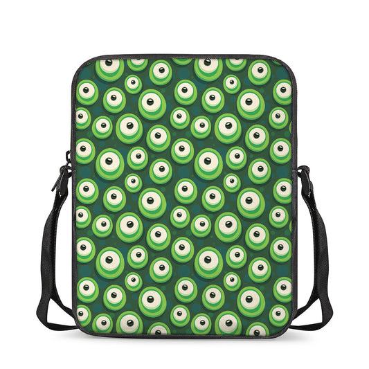 Monster Eyes Pattern Print Rectangular Crossbody Bag