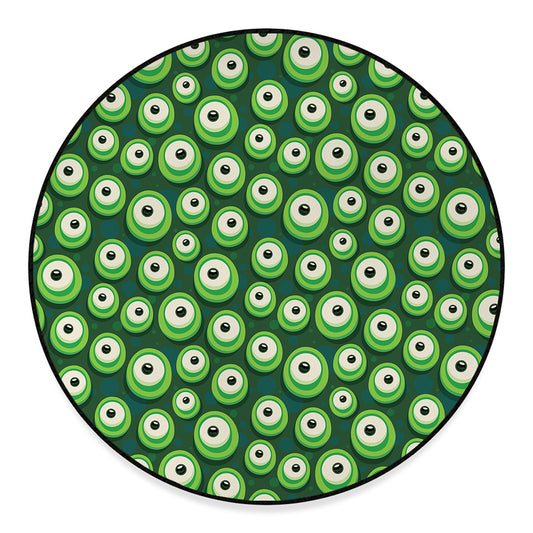 Monster Eyes Pattern Print Round Floor Mat
