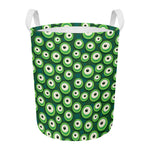 Monster Eyes Pattern Print Round Laundry Basket