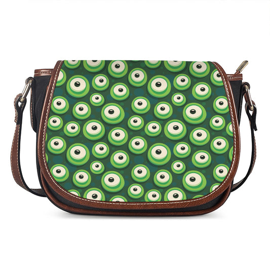 Monster Eyes Pattern Print Saddle Bag