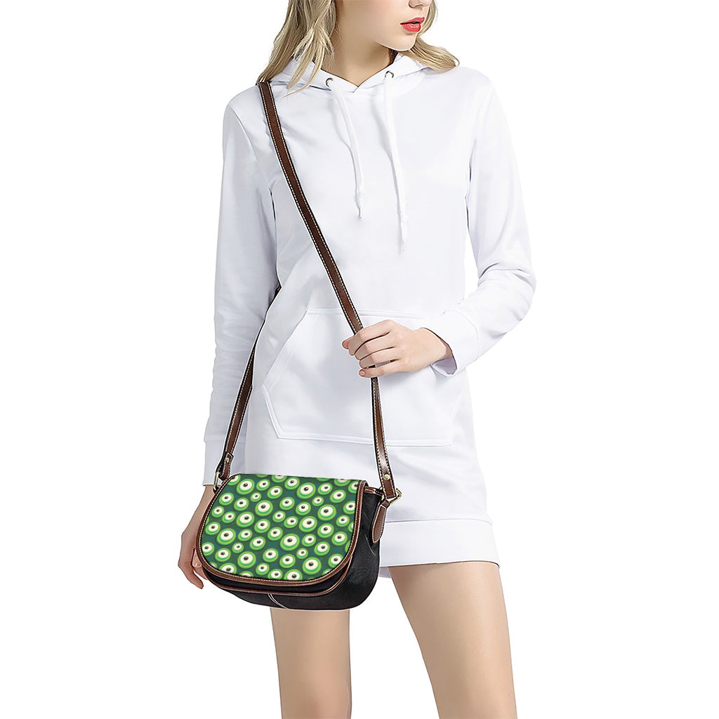 Monster Eyes Pattern Print Saddle Bag