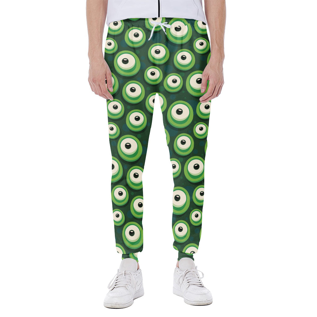 Monster Eyes Pattern Print Scuba Joggers