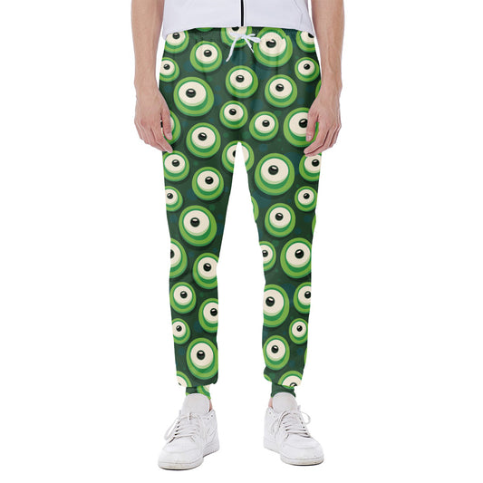 Monster Eyes Pattern Print Scuba Joggers