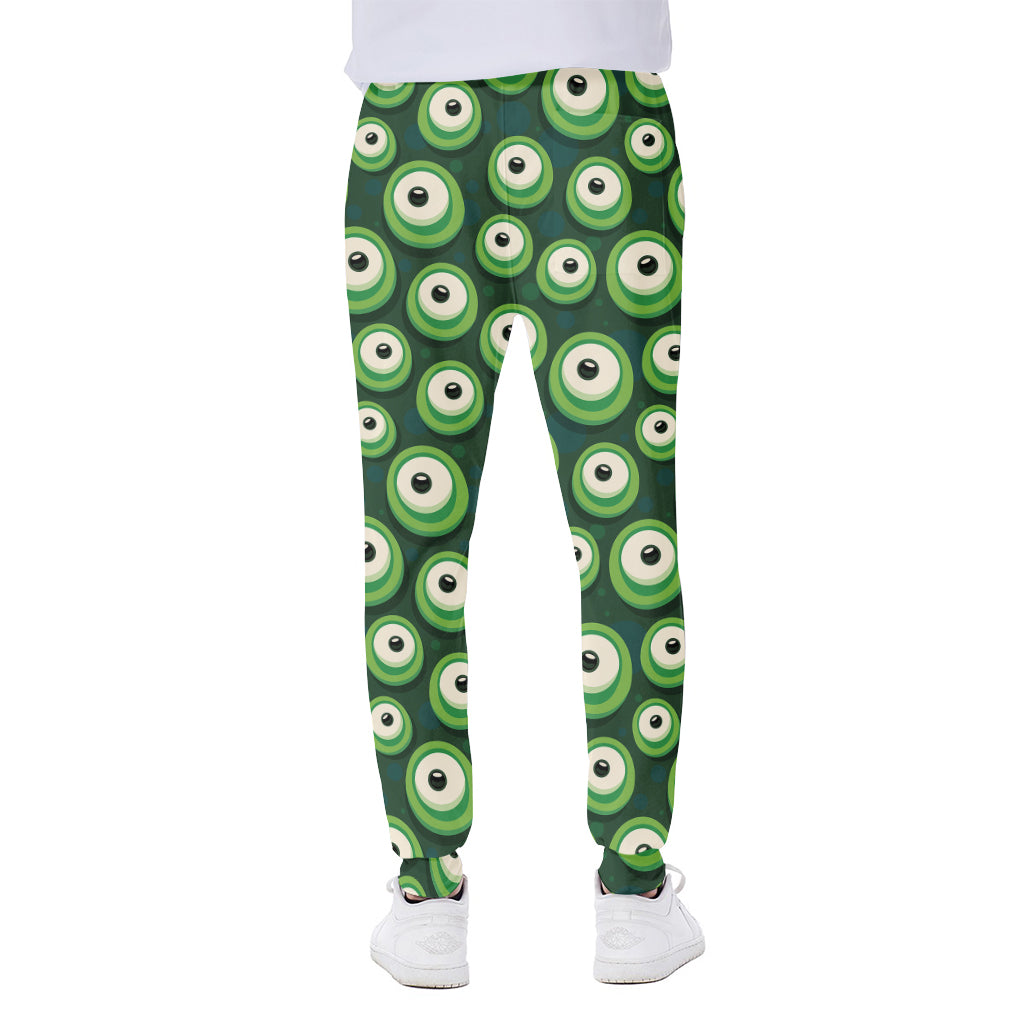 Monster Eyes Pattern Print Scuba Joggers