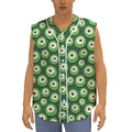 Monster Eyes Pattern Print Sleeveless Baseball Jersey