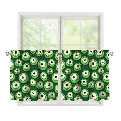 Monster Eyes Pattern Print Tier Curtains