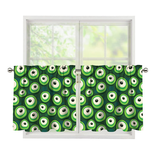 Monster Eyes Pattern Print Tier Curtains