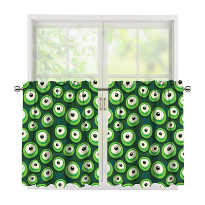 Monster Eyes Pattern Print Tier Curtains