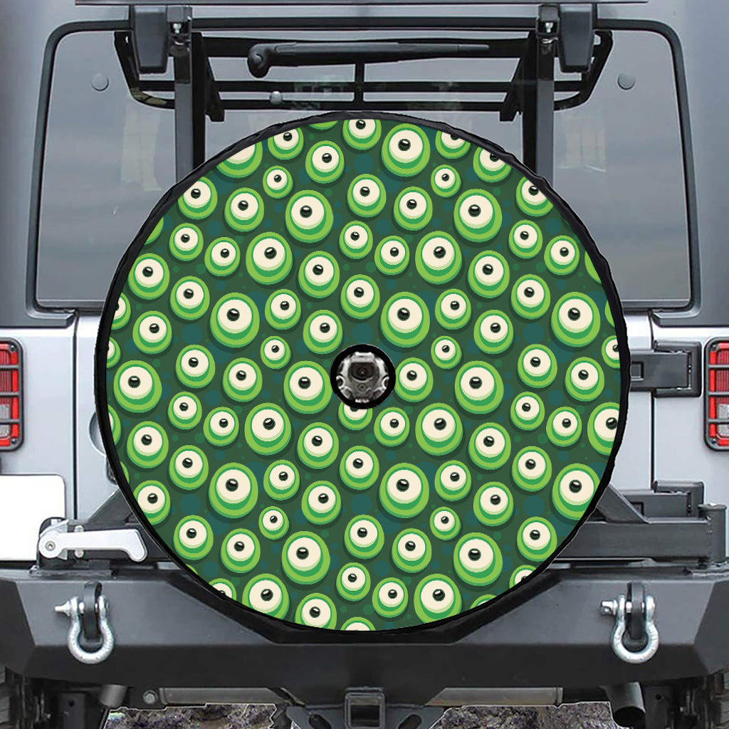 Monster Eyes Pattern Print Tire Cover With Camera Hole