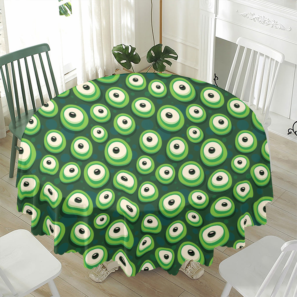 Monster Eyes Pattern Print Waterproof Round Tablecloth
