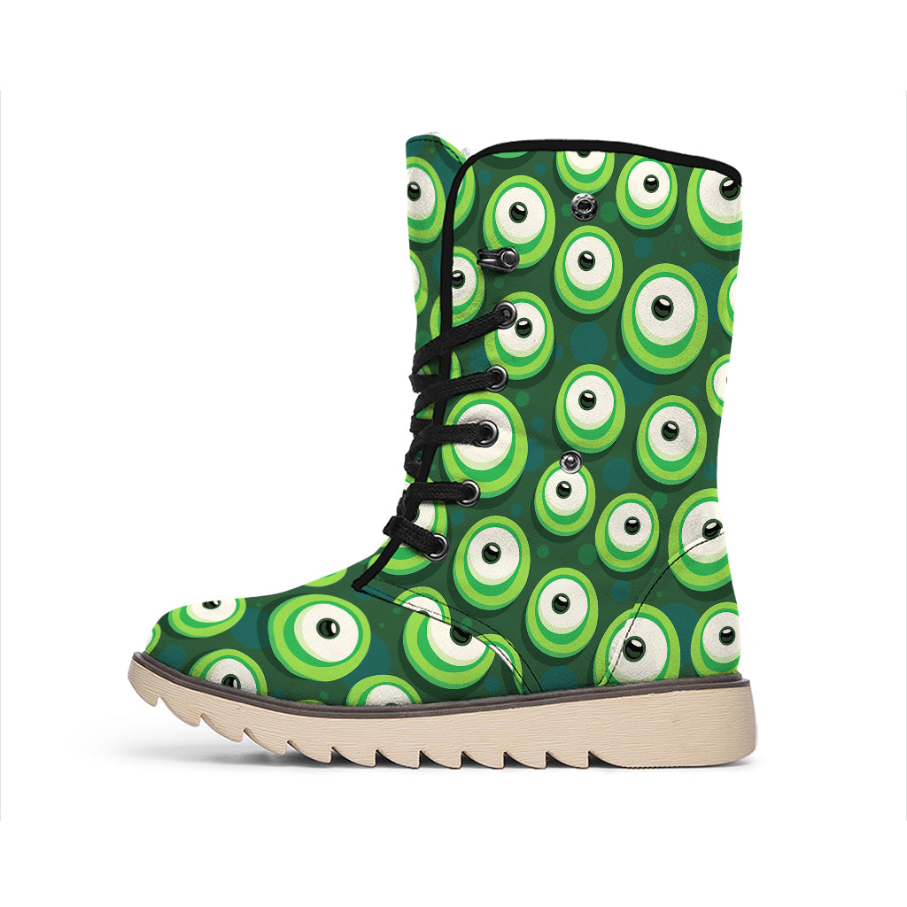 Monster Eyes Pattern Print Winter Boots