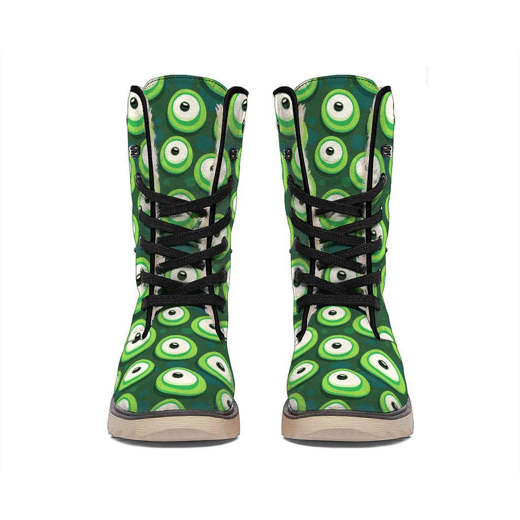 Monster Eyes Pattern Print Winter Boots