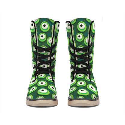 Monster Eyes Pattern Print Winter Boots