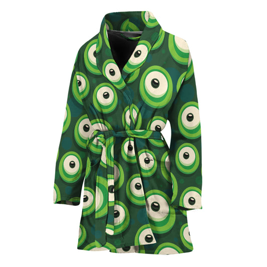 Monster Eyes Pattern Print Women's Bathrobe