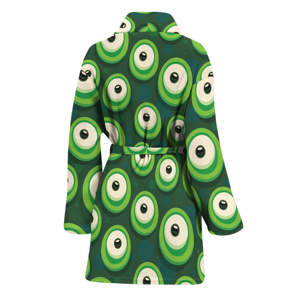 Monster Eyes Pattern Print Women's Bathrobe