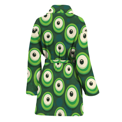 Monster Eyes Pattern Print Women's Bathrobe