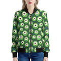 Monster Eyes Pattern Print Women's Bomber Jacket