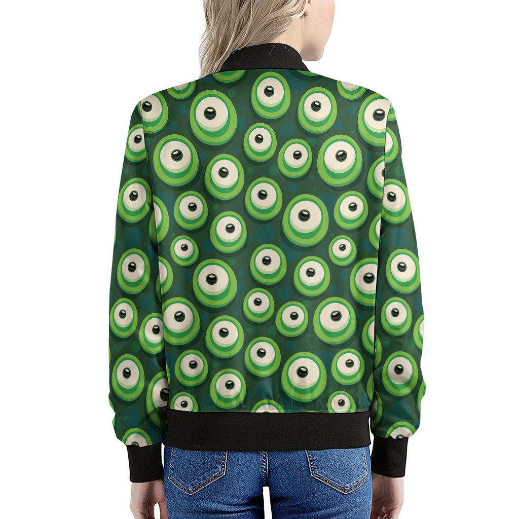 Monster Eyes Pattern Print Women's Bomber Jacket