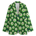 Monster Eyes Pattern Print Women's Cotton Blazer
