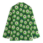 Monster Eyes Pattern Print Women's Cotton Blazer