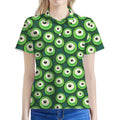 Monster Eyes Pattern Print Women's Polo Shirt