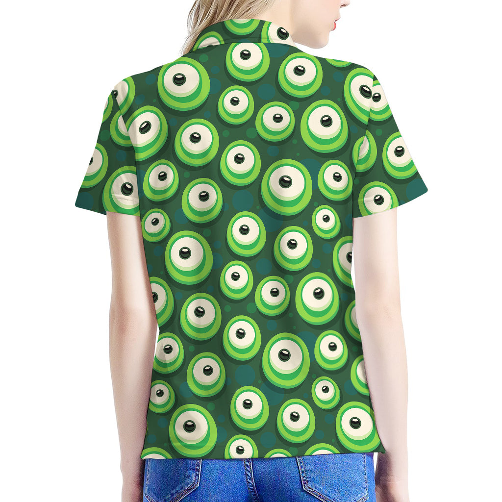Monster Eyes Pattern Print Women's Polo Shirt