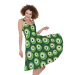 Monster Eyes Pattern Print Women's Sleeveless Dress