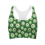 Monster Eyes Pattern Print Women's Sports Bra