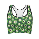 Monster Eyes Pattern Print Women's Sports Bra