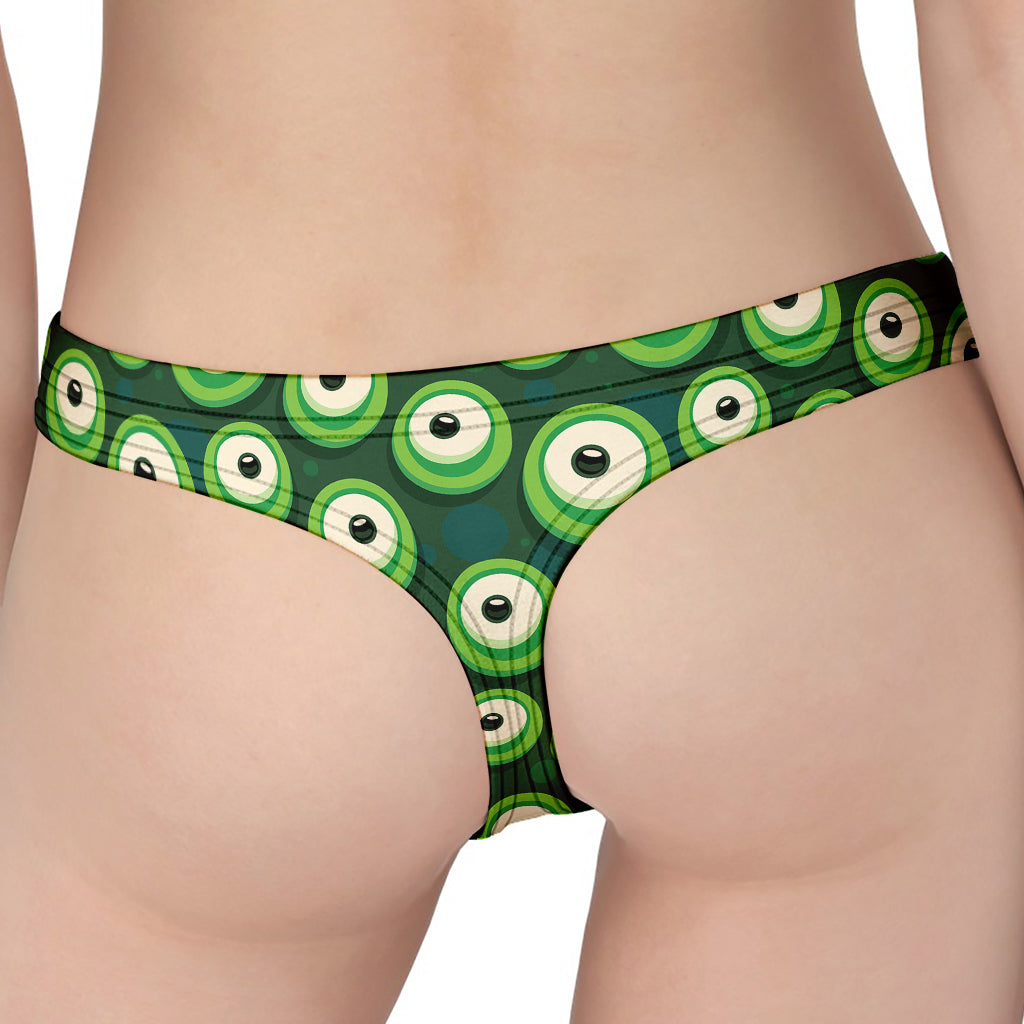 Monster Eyes Pattern Print Women's Thong