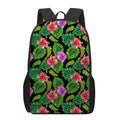 Monstera Hibiscus Hawaii Pattern Print 17 Inch Backpack