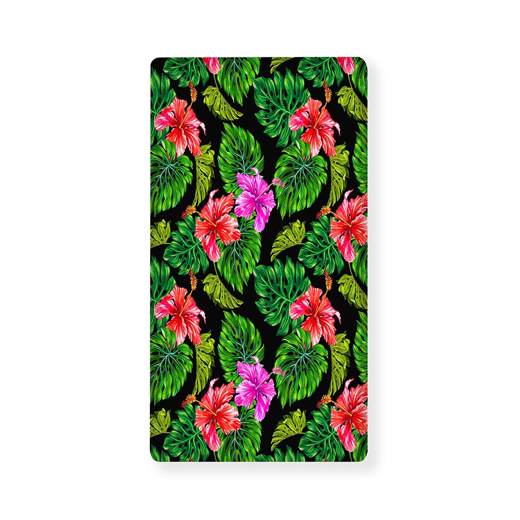 Monstera Hibiscus Hawaii Pattern Print Baby Crib Sheet