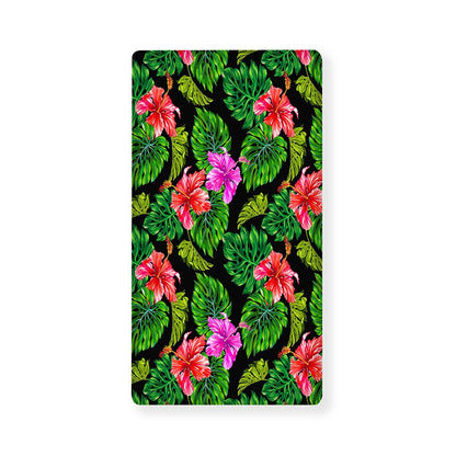 Monstera Hibiscus Hawaii Pattern Print Baby Crib Sheet