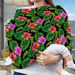 Monstera Hibiscus Hawaii Pattern Print Baby Seat Cover