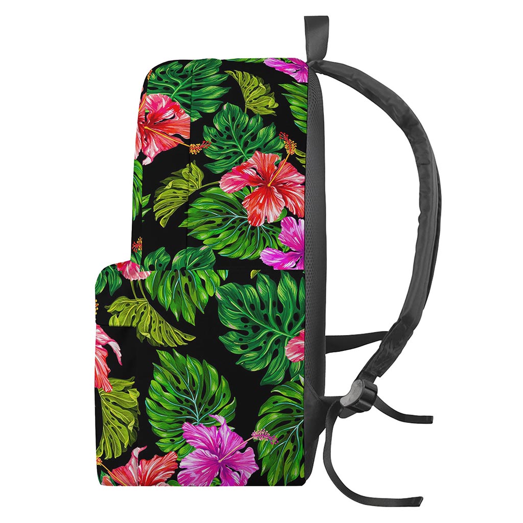 Monstera Hibiscus Hawaii Pattern Print Backpack
