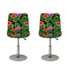 Monstera Hibiscus Hawaii Pattern Print Bar Stool Covers