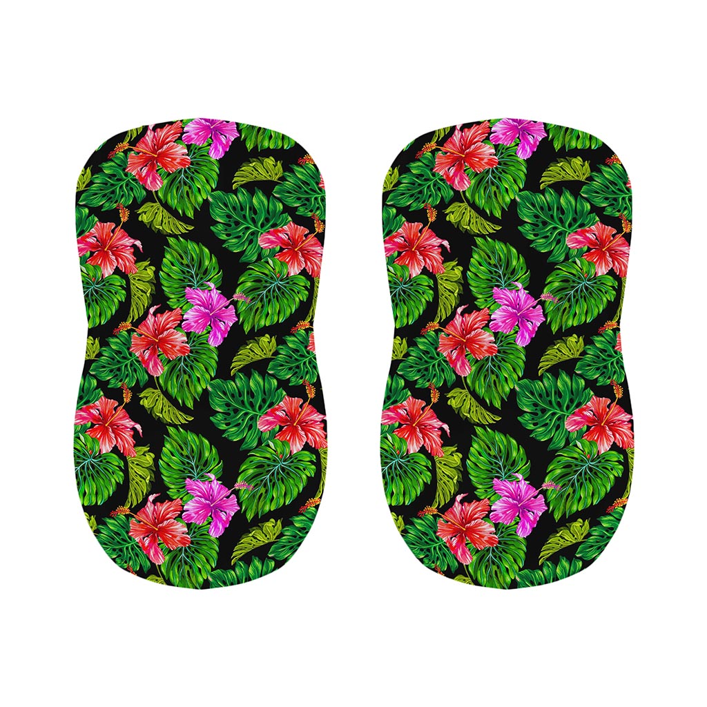 Monstera Hibiscus Hawaii Pattern Print Bar Stool Covers