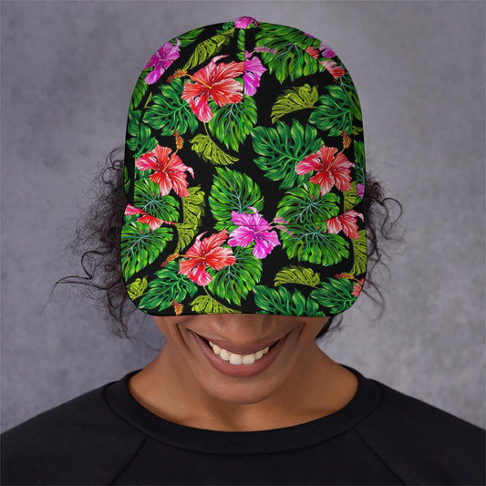 Monstera Hibiscus Hawaii Pattern Print Baseball Cap