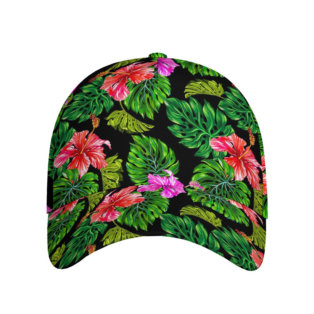 Monstera Hibiscus Hawaii Pattern Print Baseball Cap