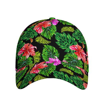 Monstera Hibiscus Hawaii Pattern Print Baseball Cap