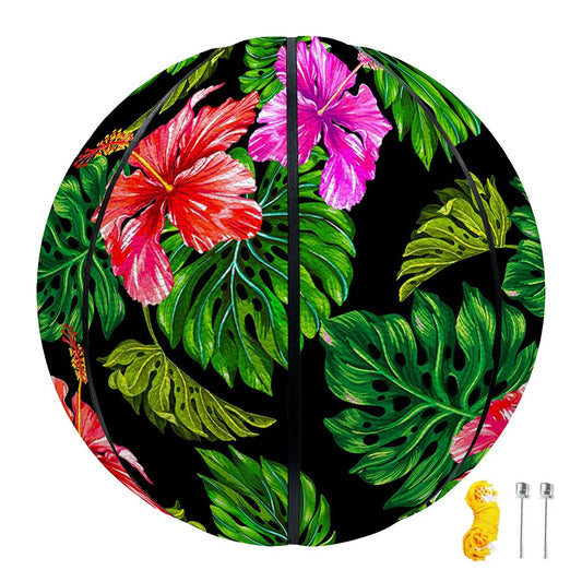 Monstera Hibiscus Hawaii Pattern Print Basketball